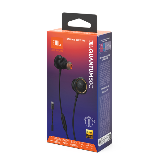 JBL Quantum 50C - Black - Wired in-ear gaming headset with USB-C adapter - Detailshot 15